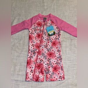 Pink Floral Kids Swimwear